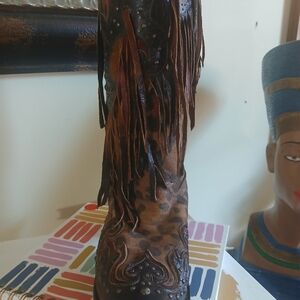 Fringed Leopard Print Western Boot